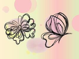 Hand drawn stencil element collection vector