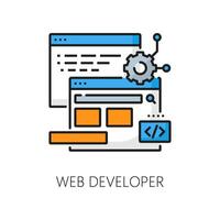 IT specialist, web development career linear icon vector