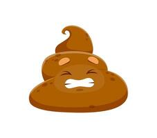 Cartoon poop emoji with a swirl top and funny face vector