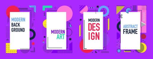 Abstract modern business memphis pattern banners vector