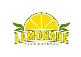 Lemonade icon for lemon fruit juice and soda drink vector