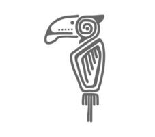 Toucan or parrot bird mayan aztec totem symbol vector