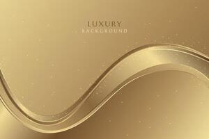 Gold luxury abstract background. Elegant wavy luxury golden backdrop vector