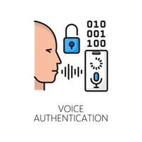 Voice authentication biometric identification icon vector