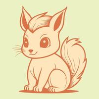 squirrel with a nut vintage design vector