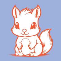 squirrel with a nut vintage design vector