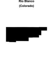 Rio Blanco County, Colorado blank outline map vector