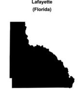 Lafayette County, Florida blank outline map vector