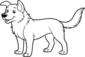 Dog Coloring Page for Kids - Simple Outline vector