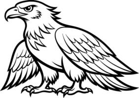 Eagle Coloring Page for Kids - Simple Outline vector