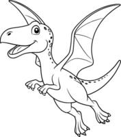Flying Dinosaur Coloring Page - Simple Outline vector