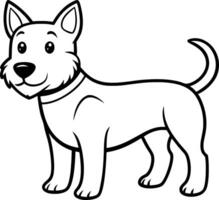 Dog Coloring Page for Kids - Simple Outline vector