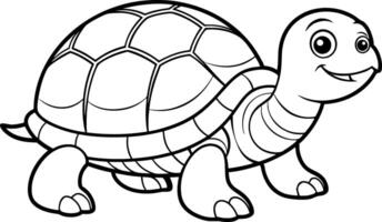 Turtle Coloring Page for Kids - Simple Outline vector