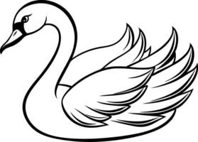 Swan Coloring Page for Kids - Simple Outline vector