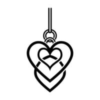 Love Jewelry logo or modern line icon. line art and icon design with bold outline. Black and white Pixel Perfect minimalistic symbol isolate white background. Creative logotype vector