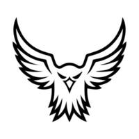 Abstract Eagle logo or modern line icon. line art and icon design with bold outline. Black and white Pixel Perfect minimalistic symbol isolate white background. Creative logotype vector
