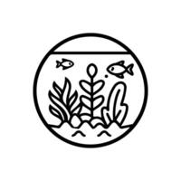 Terrarium logo or modern line icon. line art and icon design with bold outline. Black and white Pixel Perfect minimalistic symbol isolate white background. Creative logotype vector