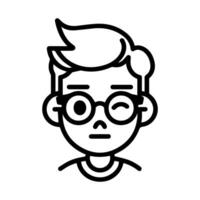 Cute Geek logo or modern line icon. line art and icon design with bold outline. Black and white Pixel Perfect minimalistic symbol isolate white background. Creative logotype vector