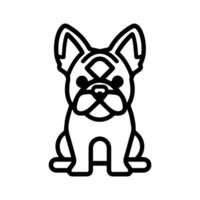 Dog logo or modern line icon. line art and icon design with bold outline. Black and white Pixel Perfect minimalistic symbol isolate white background. Creative logotype vector