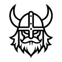 Viking Helmet logo or modern line icon. line art and icon design with bold outline. Black and white Pixel Perfect minimalistic symbol isolate white background. Creative logotype vector