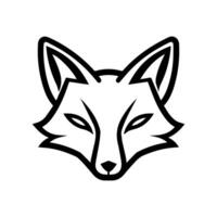 Fox Face logo or modern line icon. line art and icon design with bold outline. Black and white Pixel Perfect minimalistic symbol isolate white background. Creative logotype vector