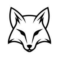 Fox Face logo or modern line icon. line art and icon design with bold outline. Black and white Pixel Perfect minimalistic symbol isolate white background. Creative logotype vector