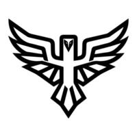 Abstract Eagle logo or modern line icon. line art and icon design with bold outline. Black and white Pixel Perfect minimalistic symbol isolate white background. Creative logotype vector