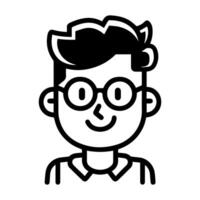Cute Geek logo or modern line icon. line art and icon design with bold outline. Black and white Pixel Perfect minimalistic symbol isolate white background. Creative logotype vector