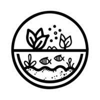 Terrarium logo or modern line icon. line art and icon design with bold outline. Black and white Pixel Perfect minimalistic symbol isolate white background. Creative logotype vector