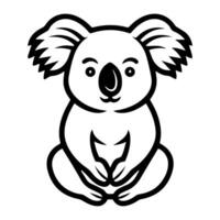 Koala logo or modern line icon. line art and icon design with bold outline. Black and white Pixel Perfect minimalistic symbol isolate white background. Creative logotype vector