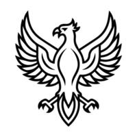 Luxury Griffins logo or modern line icon. line art and icon design with bold outline. Black and white Pixel Perfect minimalistic symbol isolate white background. Creative logotype vector