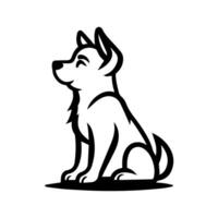 Dog logo or modern line icon. line art and icon design with bold outline. Black and white Pixel Perfect minimalistic symbol isolate white background. Creative logotype vector