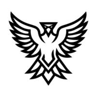 Abstract Eagle logo or modern line icon. line art and icon design with bold outline. Black and white Pixel Perfect minimalistic symbol isolate white background. Creative logotype vector