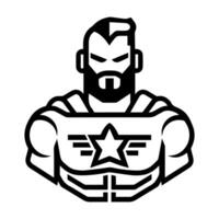 Power Man logo or modern line icon. line art and icon design with bold outline. Black and white Pixel Perfect minimalistic symbol isolate white background. Creative logotype vector