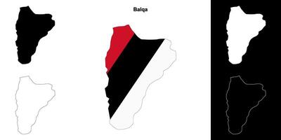 Balqa governorate outline map set vector