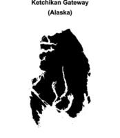 Ketchikan Gateway Borough, Alaska blank outline map vector