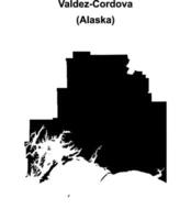 Valdez-Cordova Borough, Alaska blank outline map vector