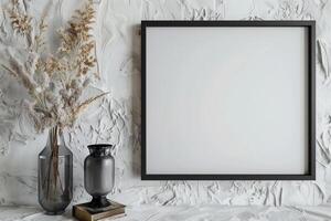 Perfectly Detailed 3D Rendered Close-Up Poster Frame Mockup Photography for DSLR 8K Resolution photo