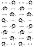 Seamless pattern of hackamore horse bit vector