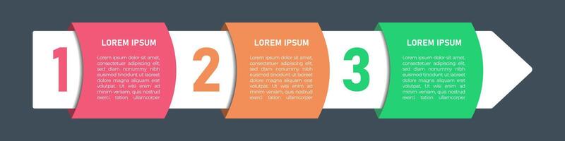 Infographic Design Template. Process Infographic concept with 3 step. For your business presentation, banner, flow diagram, and process diagram. vector