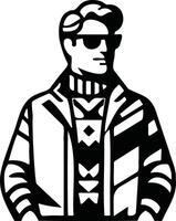 Retro Man Silouette vector
