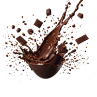 varios tipos de chocolate otoño con chocolate escama en el aire aislado en transparente fondo, tal como un dulce postre concepto o un pedazo de oscuro chocolate. png