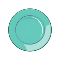 Empty blue plate blue isolated on transparent background. Top view png