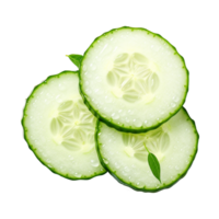 Fresh slice cucumber isolated on transparent background png