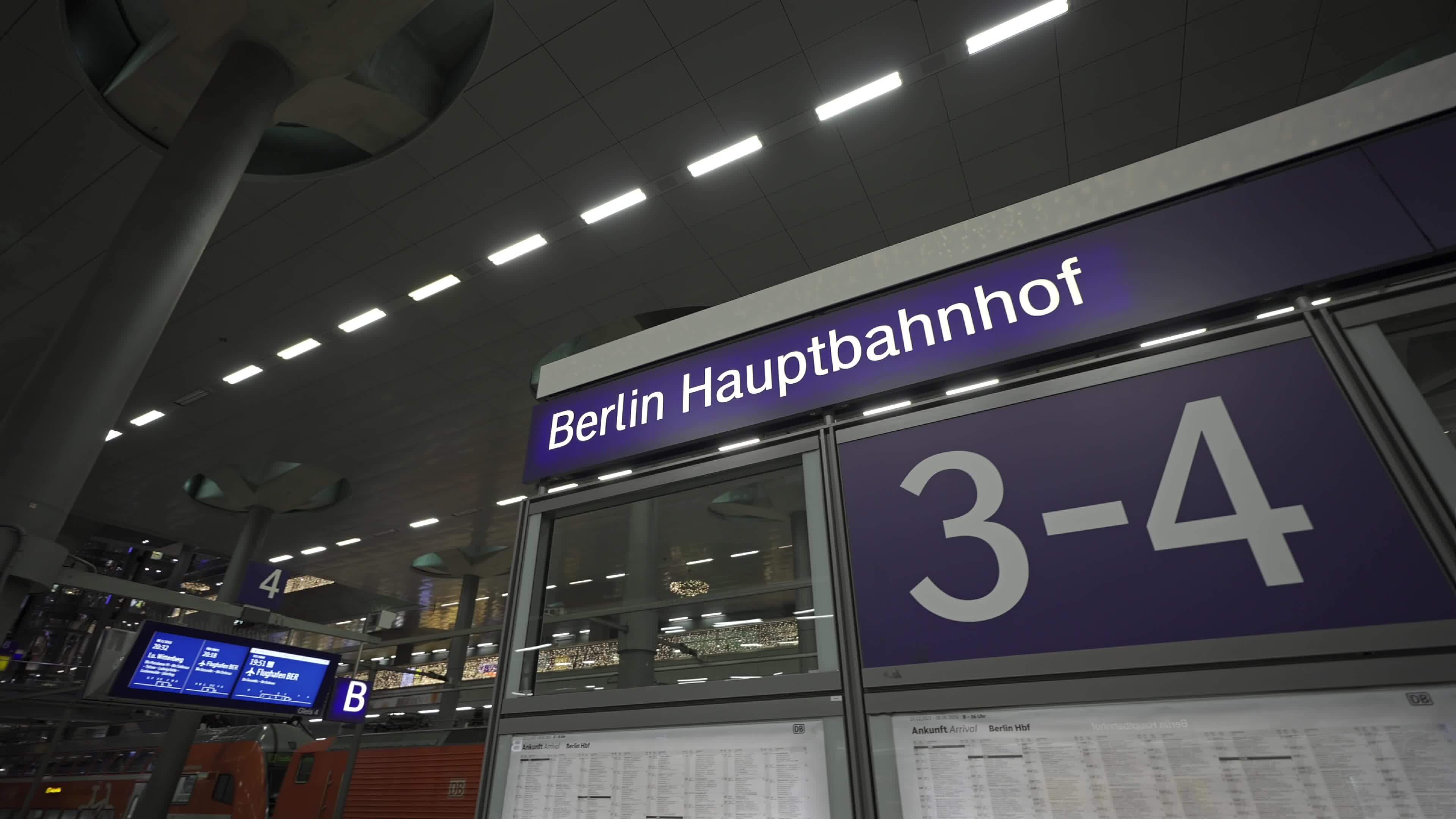 December 24, 2023. Berlin, Germany. Berlin hauptbahnhof gleis. Berlin Main Station Interior
