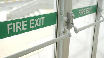emergency exit door inside of a building video