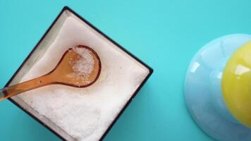 top view of salt in a container video