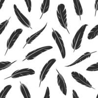 Quill feathers seamless pattern background vector