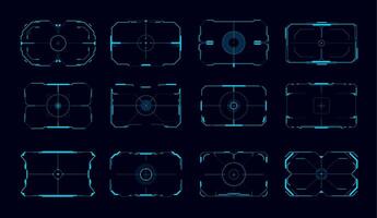HUD aim control frames, ui or game interface vector