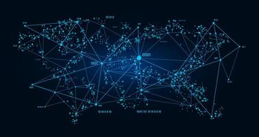 Big data technology background, global network vector